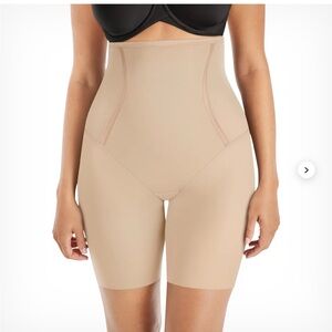 High-Waisted Shapewear Shorts - Tan